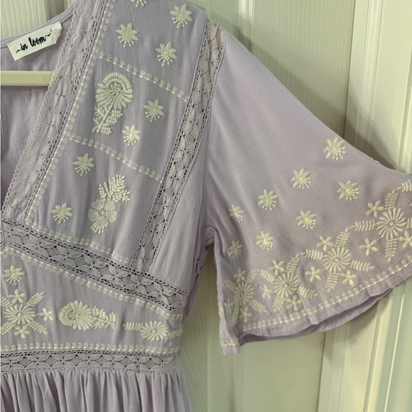 Lavender Embroidered Women's Dress - Picture 3 of 5